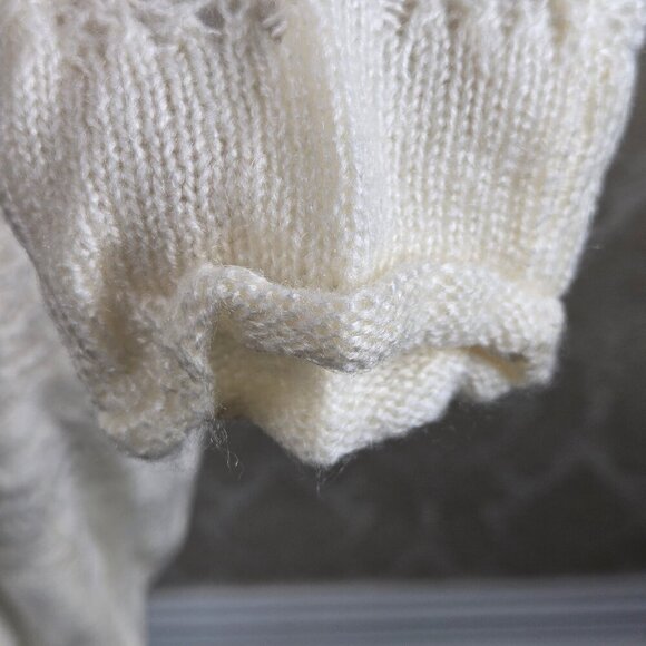 Sonoma Size Medium Cream Colored Open Weave Long Cardigan Lightweight Long Slv - Picture 4 of 12